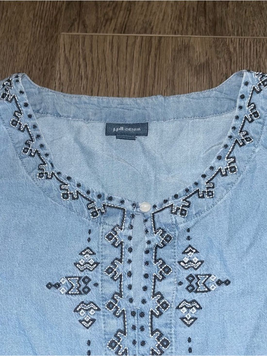 J. Jill Chambray Denim Tunic Blouse Size Small - Picture 3 of 9